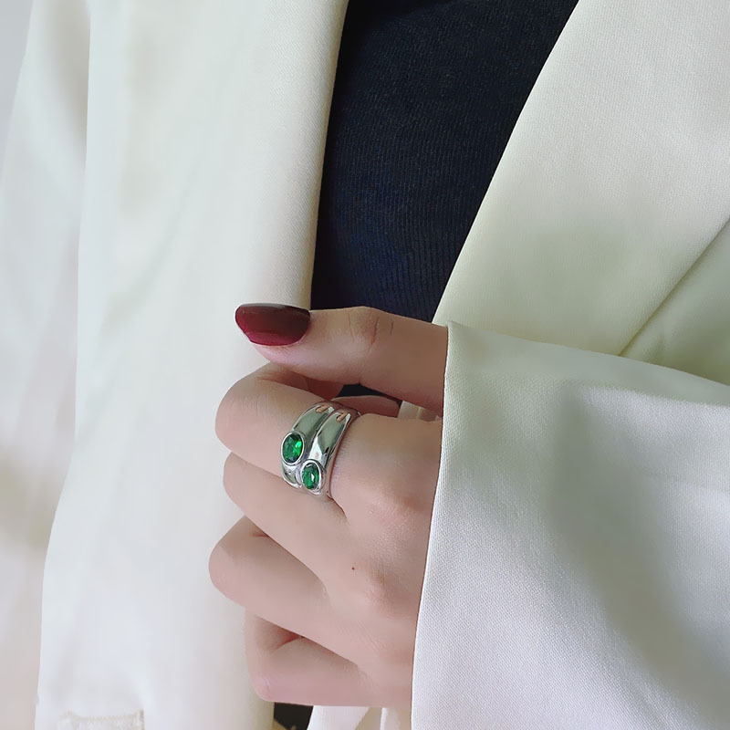 Zircon Inlay Material Rings Classification 1 Piece Quantity Vacuum Plating PVD Coated Real Gold Plated 18K Gold Oval 304 Stainless Steel Vintage Style Waterproof Non Tarnish Rings