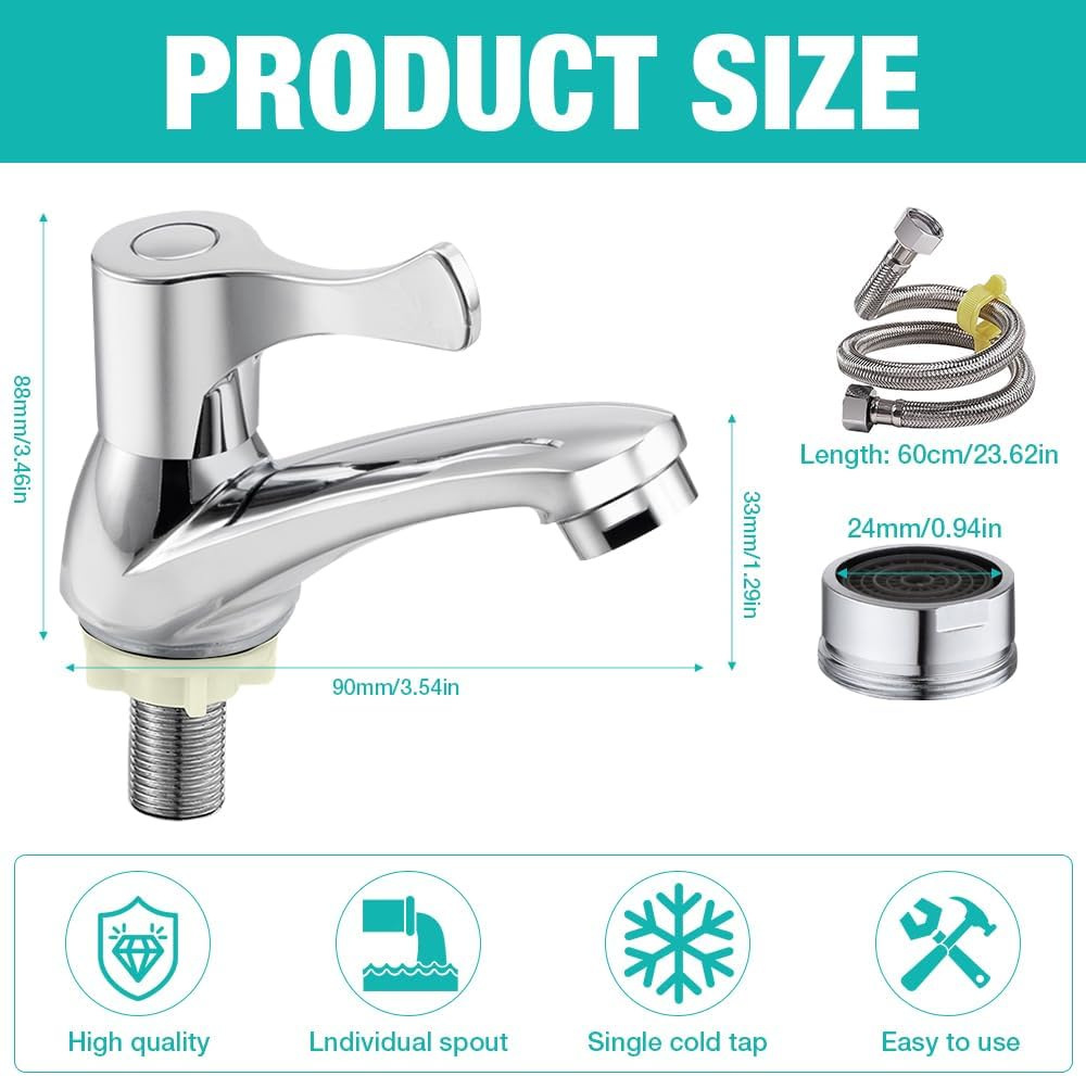 Cross-border 99 desktop single-cooled basin faucet 4-point quick-opening zinc alloy wash basin faucet copper core faucet