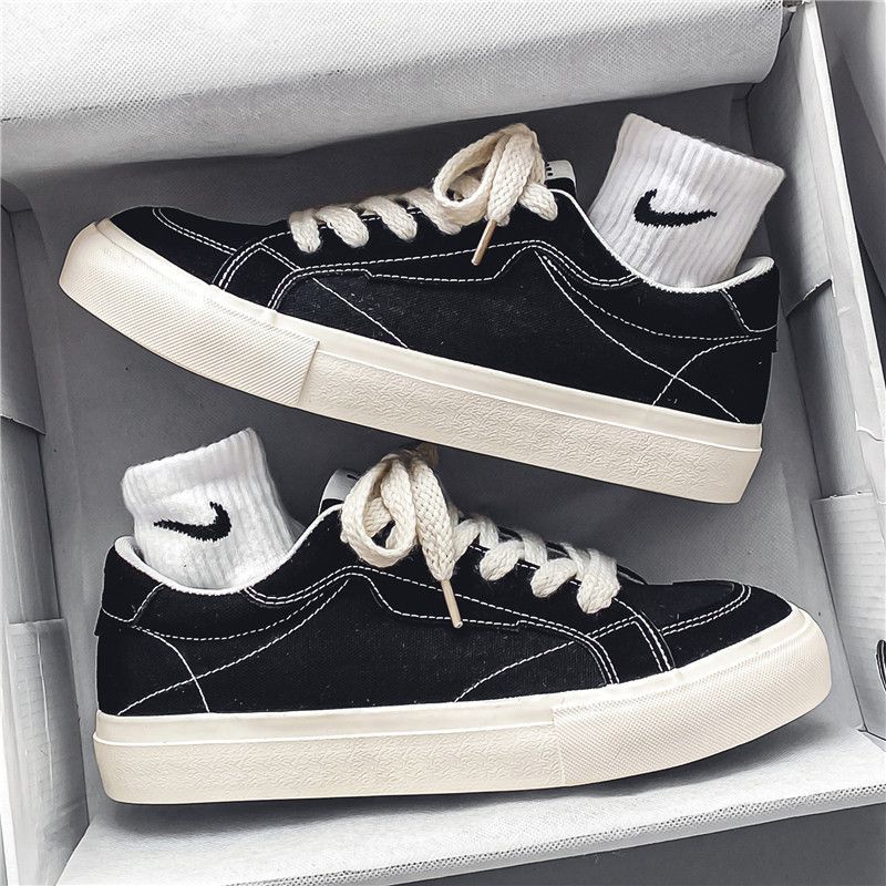 休闲运动鞋男潮小众百搭红色2025年春季新款大红嘻哈高帮板鞋男黑