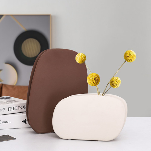 Nordic ceramic vase ornaments art geometric flower arrangement living room home creative ornaments soft decoration vases wholesale