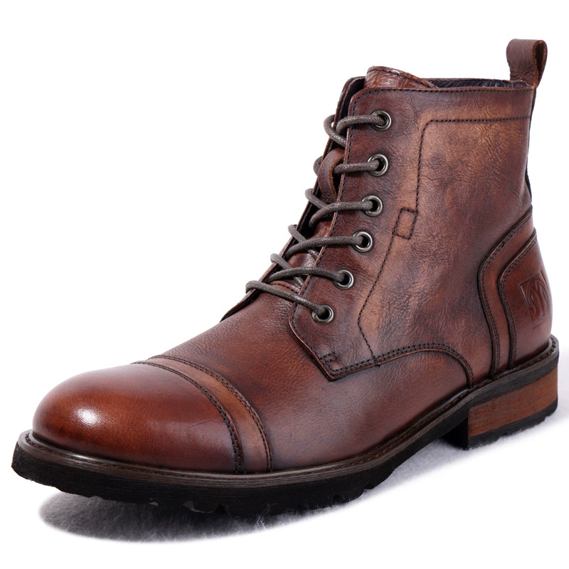 Британские винтажные сапоги Martin мужские кожаные сапоги ручной работы