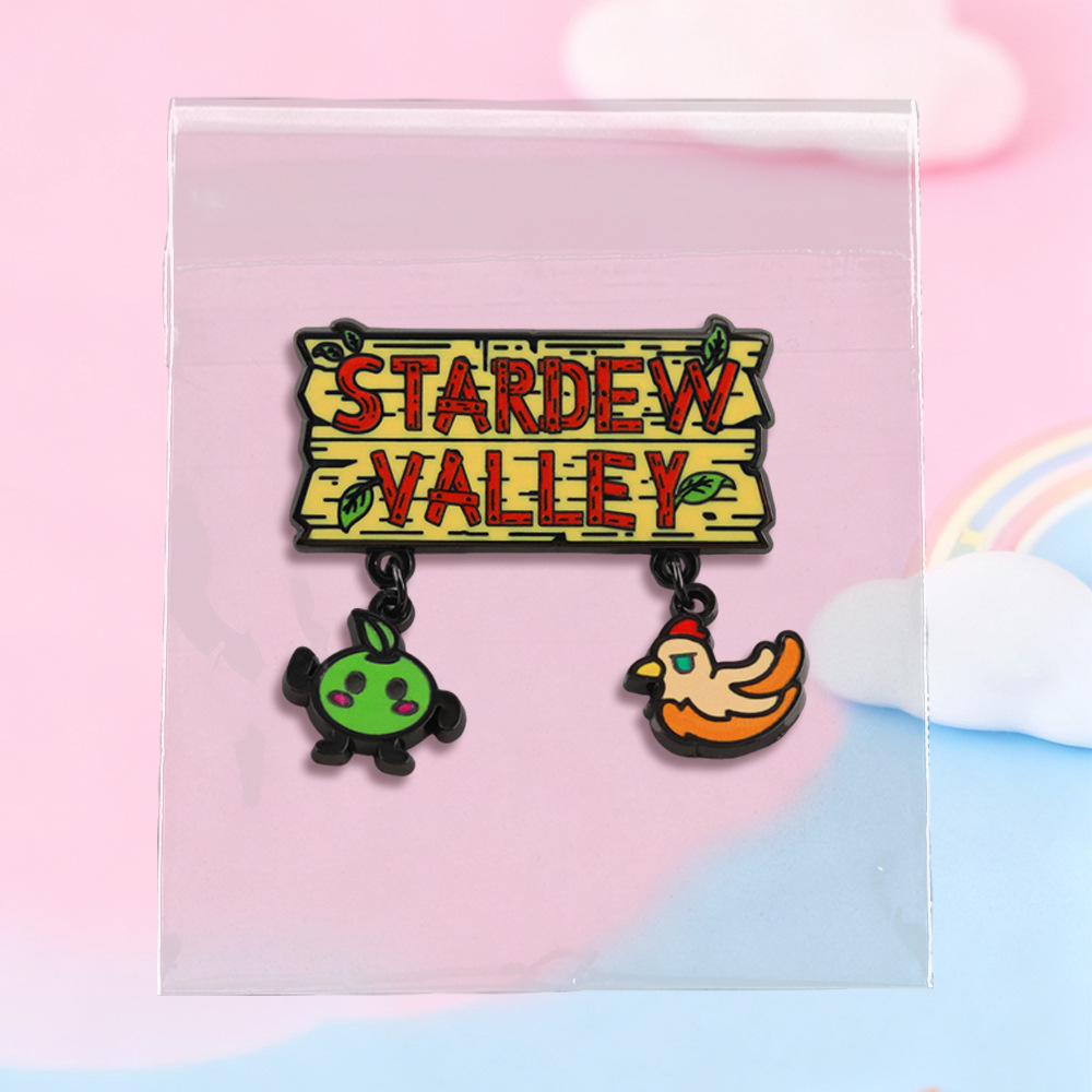 Stardew Valley enamel brooch cartoon animal metal pendant badge game merchandise clothing bag accessories