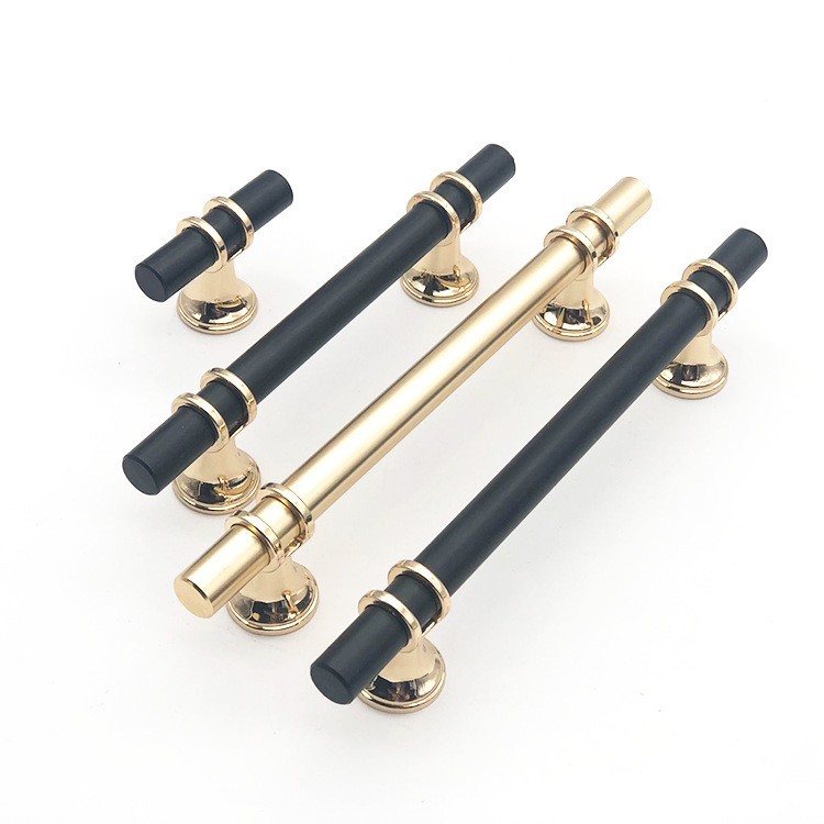 廠家輕奢簡約衣櫃抽屜拉手黑色鋅合金美式櫥櫃櫃門明裝把手