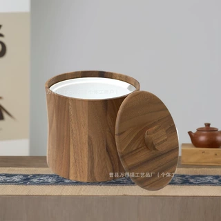 定制木质收纳盒家用厨房调料收纳储物盒客厅书房茶叶带盖收纳盒