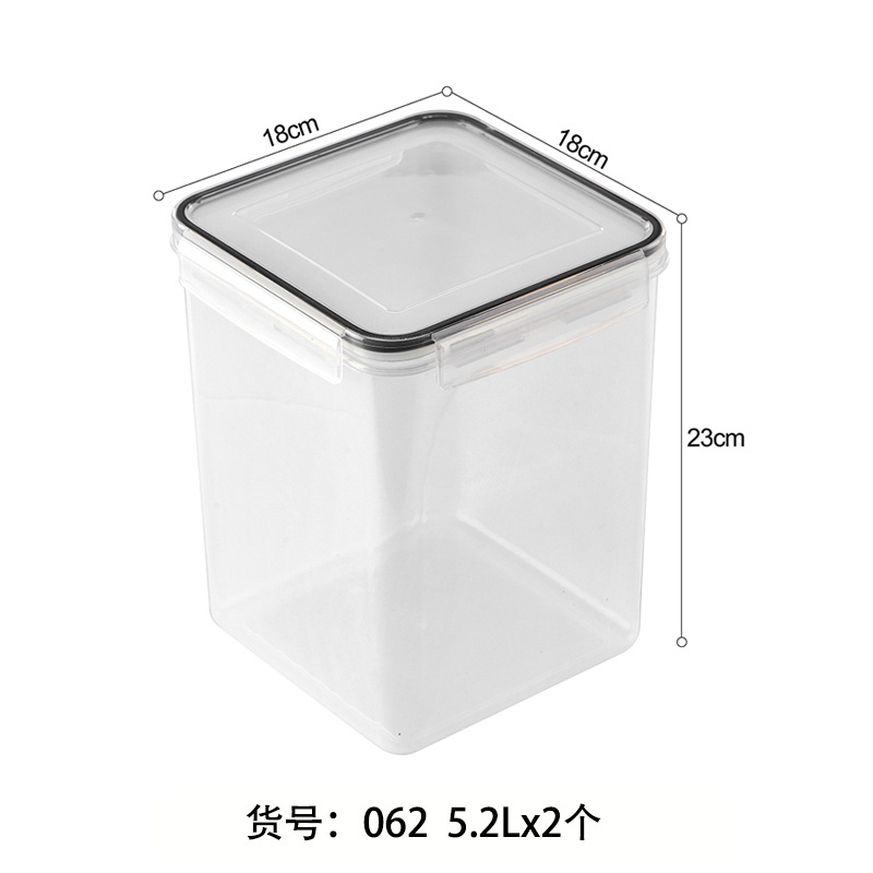 5.2Lx2 dos piezas caja de preservación de la cocina de gran capacidad a prueba de humedad almacenamiento de latas de granos