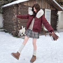 短款棉服大毛领棉袄冬季2025新款防寒甜美风棉衣女士加厚保暖女装