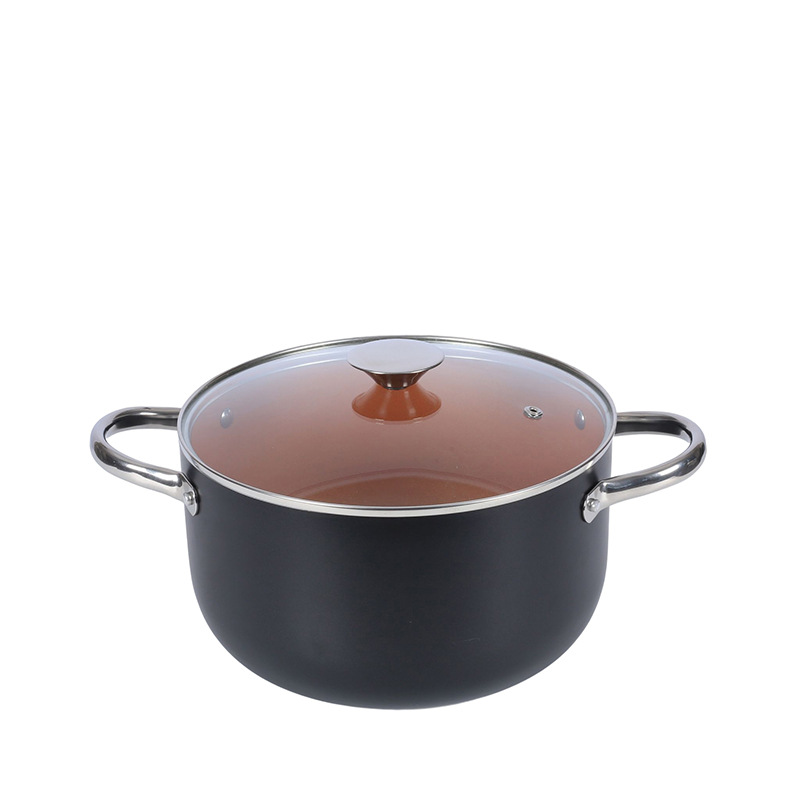 Mini cobre chef wok sartén comercio exterior de cuatro piezas olla conjunto traje al por mayor