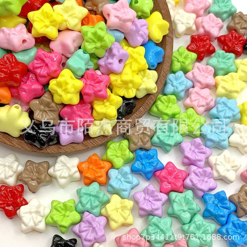 亚克力蝴蝶结五角星串珠 diy发绳饰品配件手机链包挂钥匙扣材料|undefined