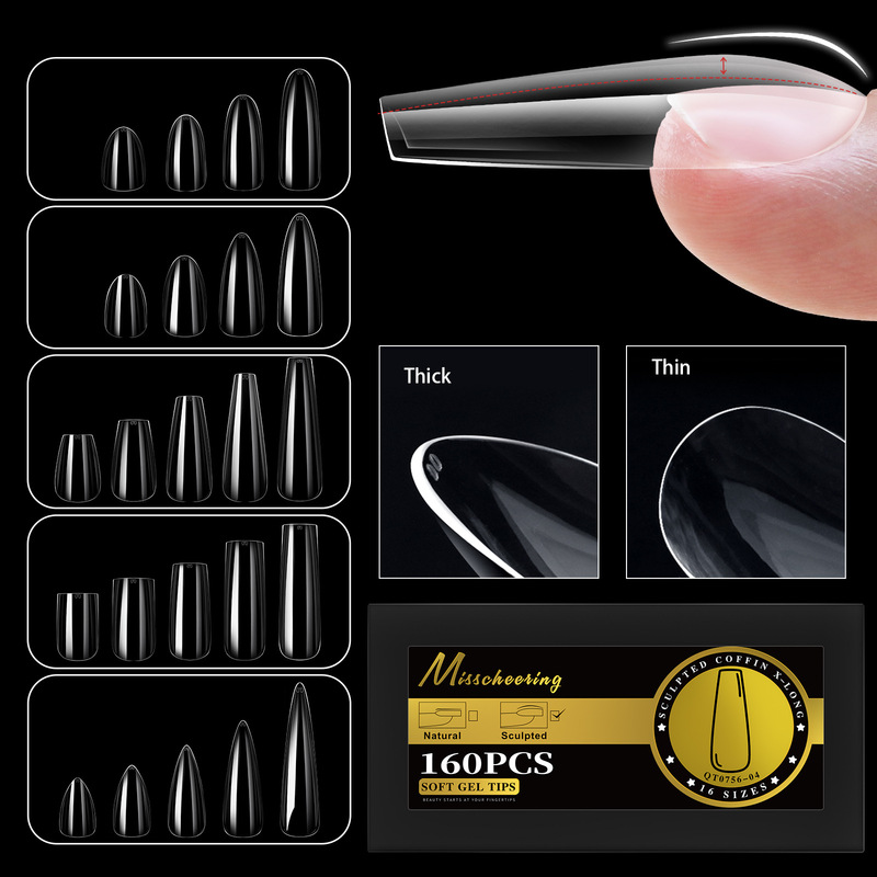 Cross-Border European and American Popular Manicure Arched Nails Semi-Frosted Nails Manicure Seamless Fake Nails Boxed 16Size Cross-Border European and American Popular Manicure Arched Nails Semi-Frosted Nails Manicure Seamless Fake Nails Boxed 16Size