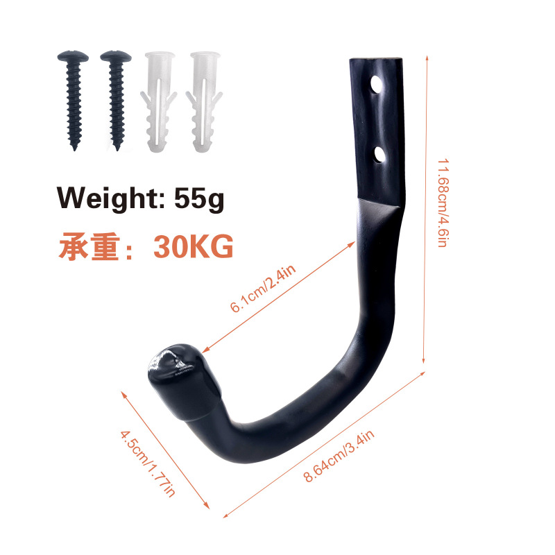 フックセット ガレージフック 6個パック 自転車フック ガレージ収納フック マッチングネジ 壁掛け|undefined