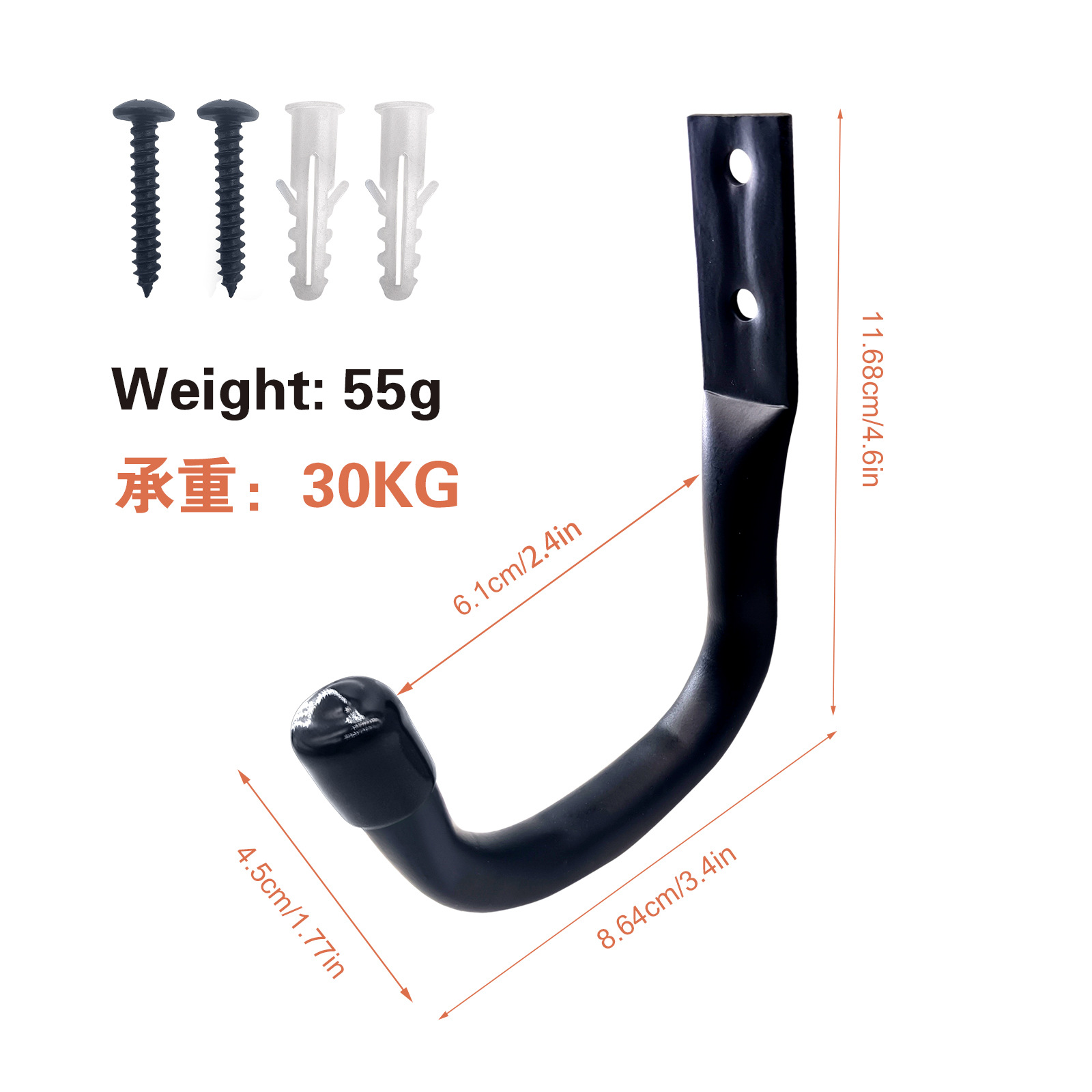 Juego de ganchos Gancho de garaje Gancho de bicicleta de seis paquetes Gancho de almacenamiento de garaje Gancho de soporte de pared de tornillo