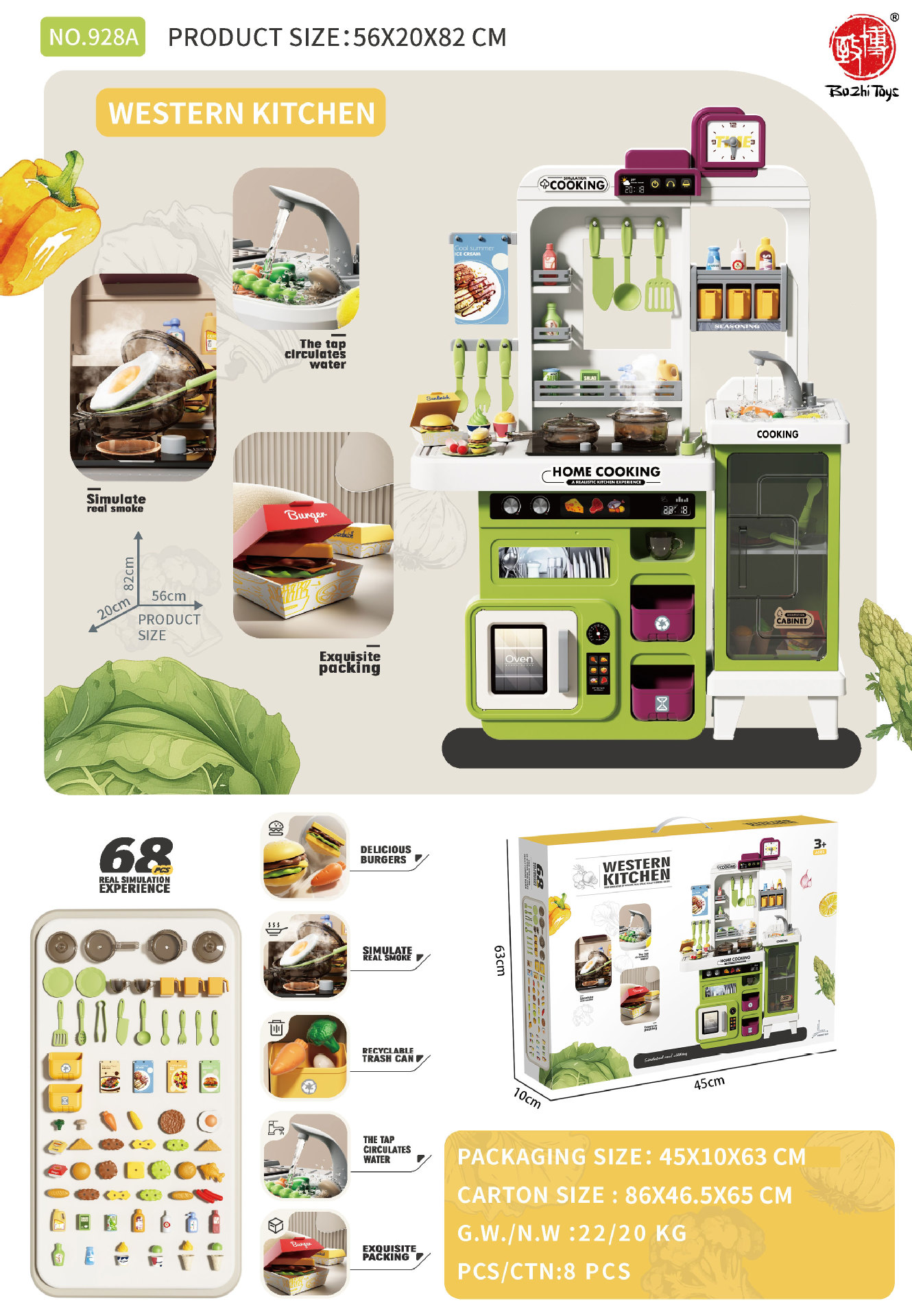 Productos explosivos transfronterizos para niños, juguetes de cocina para niños y niñas, bebés, cocinar, cocinar,