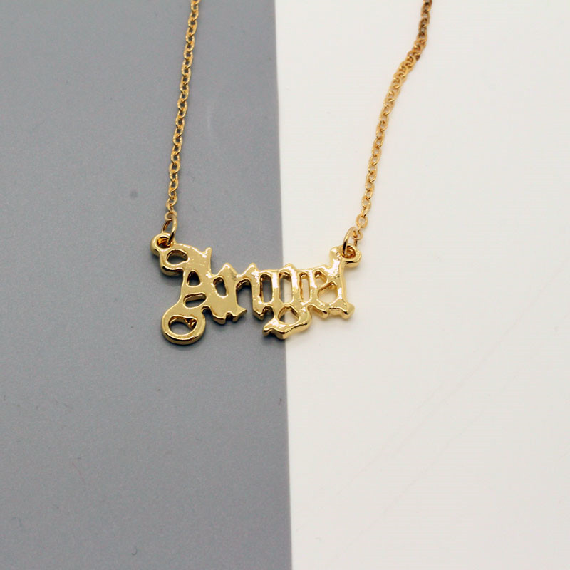 Fashion Letter Pendant Short Clavicle Chain display picture 4