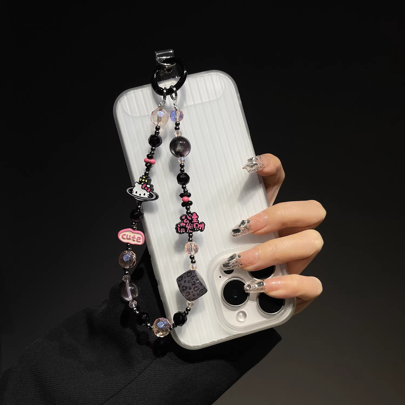プリンセス、お金持ちになってください携帯電話チェーン新しい合金携帯電話ケースストラップハイエンドビーズペンダントキーチェーンショート|undefined