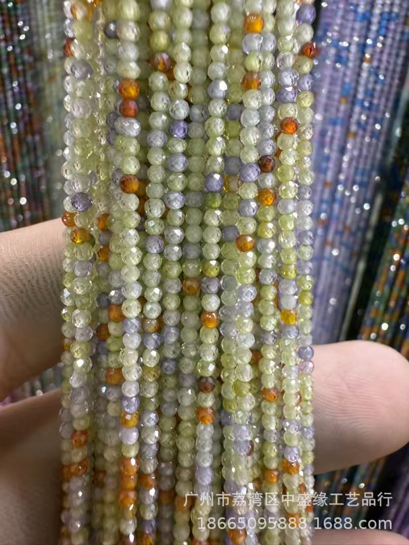 Manufacturer's Direct Sales of 2mm Round Beads, Semi-Finished DIY Loose Beads, Handmade Clothing Spacer Beads, Jewelry Accessories, Source Faceted Zircon