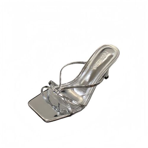 Square head and toe sandals for women with fine heels for summer and autumn new style with fine belt and hollow high heels half slippers