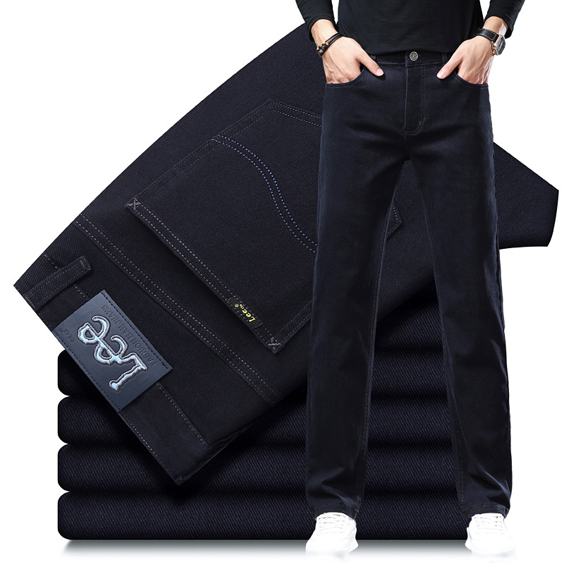 Lee Dex jeans hombres rectos sueltos estiramiento casual de negocios Otoño e Invierno gruesos productos de alta gama pantalones largos de mezclilla