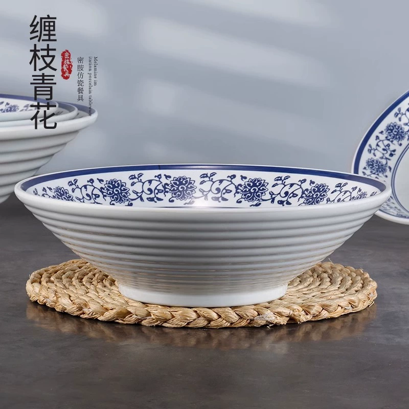 Меламиновая миска для рамена imit porcelain синяя/ porcelain шапка открытая пластиковая большая миска для супа коммерческий улитка лапша маоцай острый халат