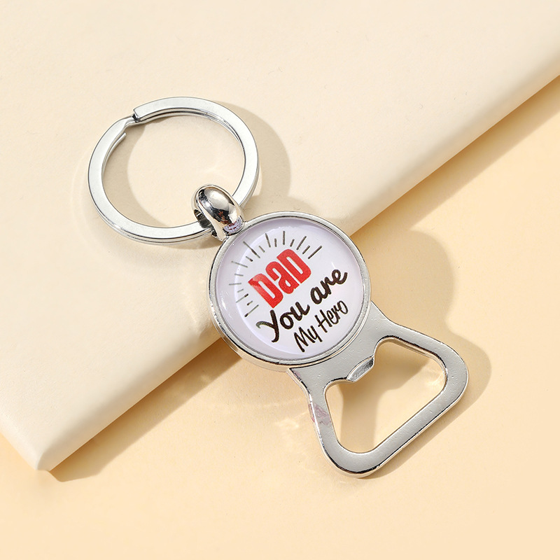 28g Weight Keychain Classification 1 Piece Quantity Daily Occasion Alloy Material Father'S Day Festival Letter Pattern Men's Gender Can Openers Design Novelty Style Novelty Letter Alloy Can Openers Father'S Day Men's Keychain 2
