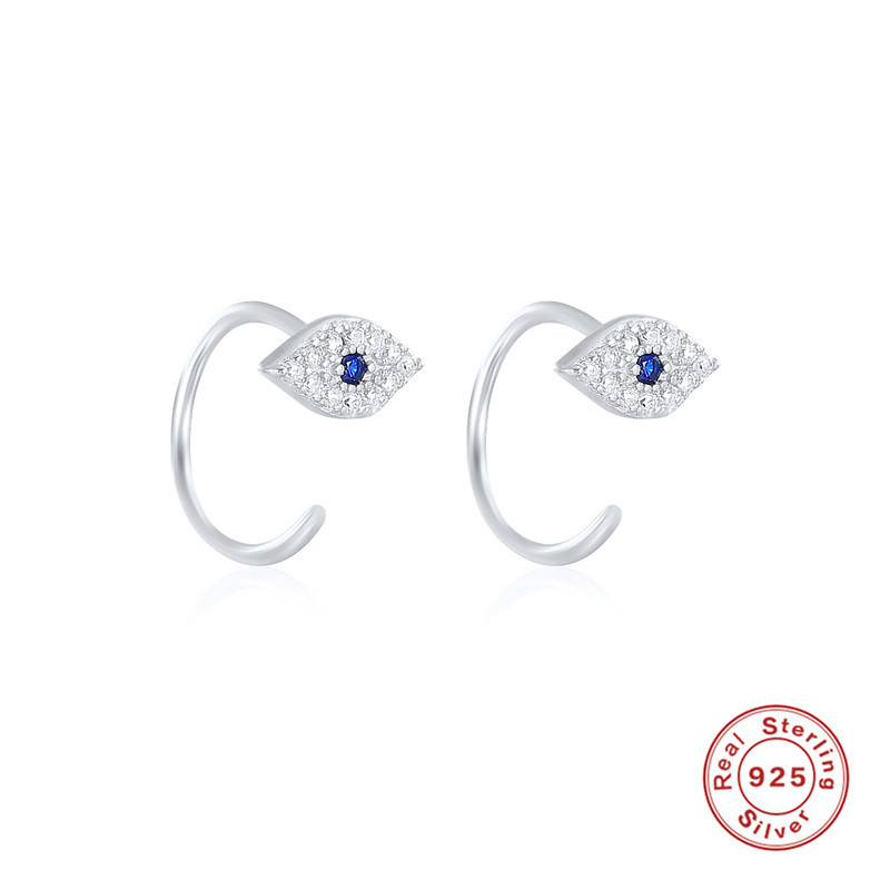 Fashion Devilu0027S Eye Sterling Silver Rhinestones Earrings 1 Piece