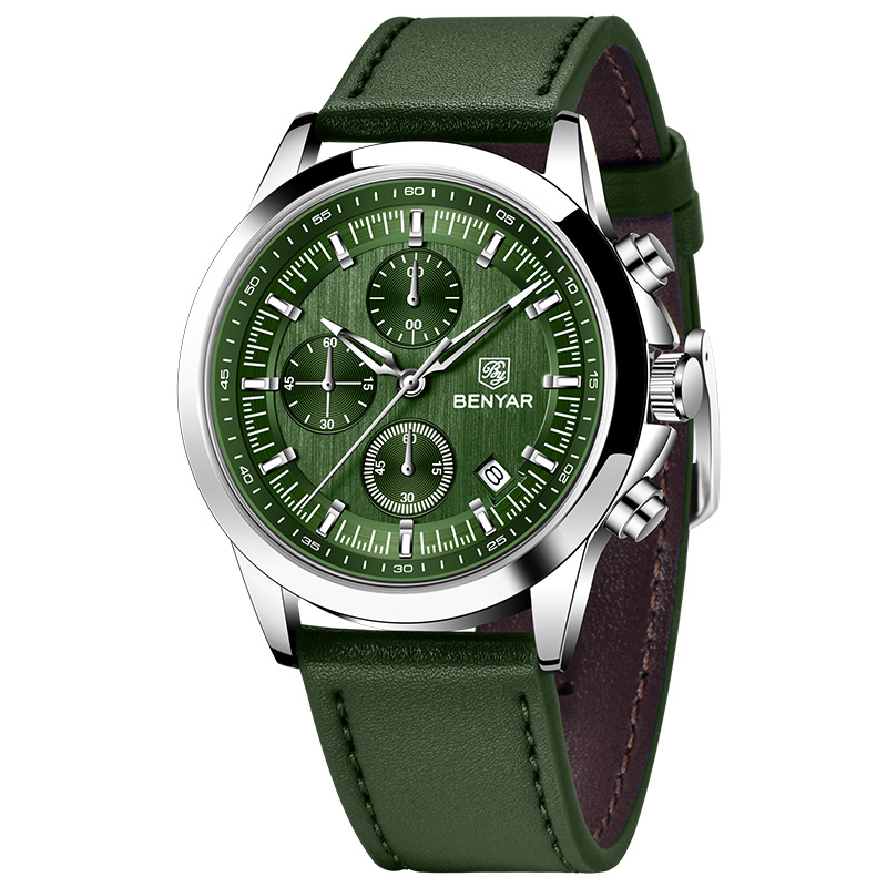 BENYAR Reloj de hombre cronógrafo multifunción calendario deportivo impermeable reloj de cuarzo de negocios BY5210