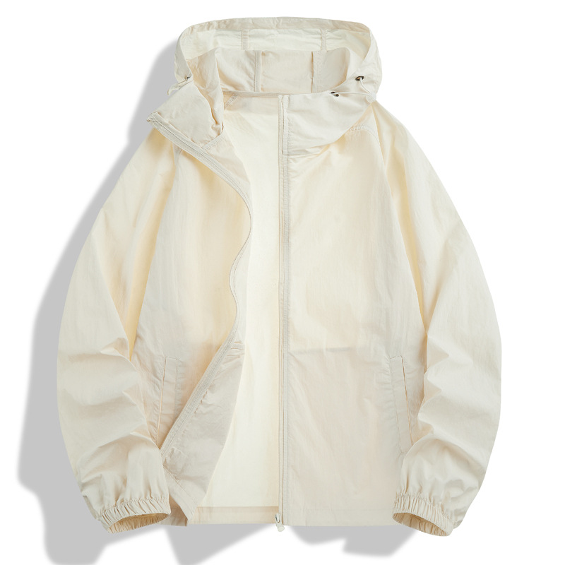 오프화이트 싱글 자외선 차단 의류