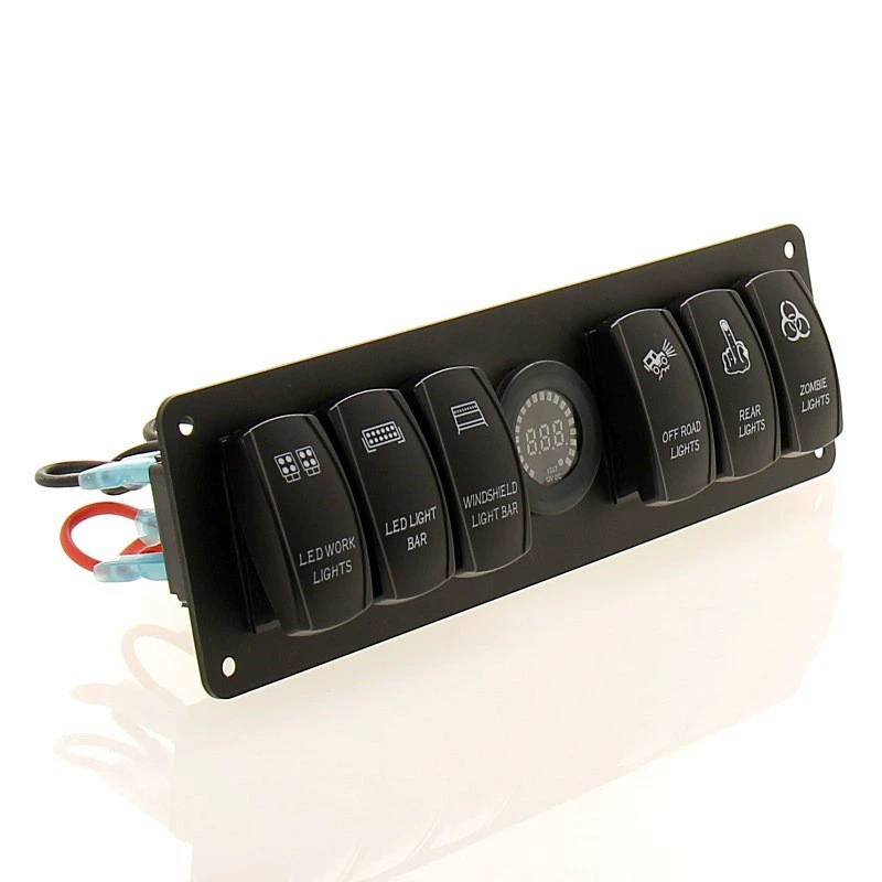 Модификация яхты RV 6-битная 5-контактная комбинированная панель кулисного переключателя, функциональная клавиша типа лодки с цветным экраном, вольтметр