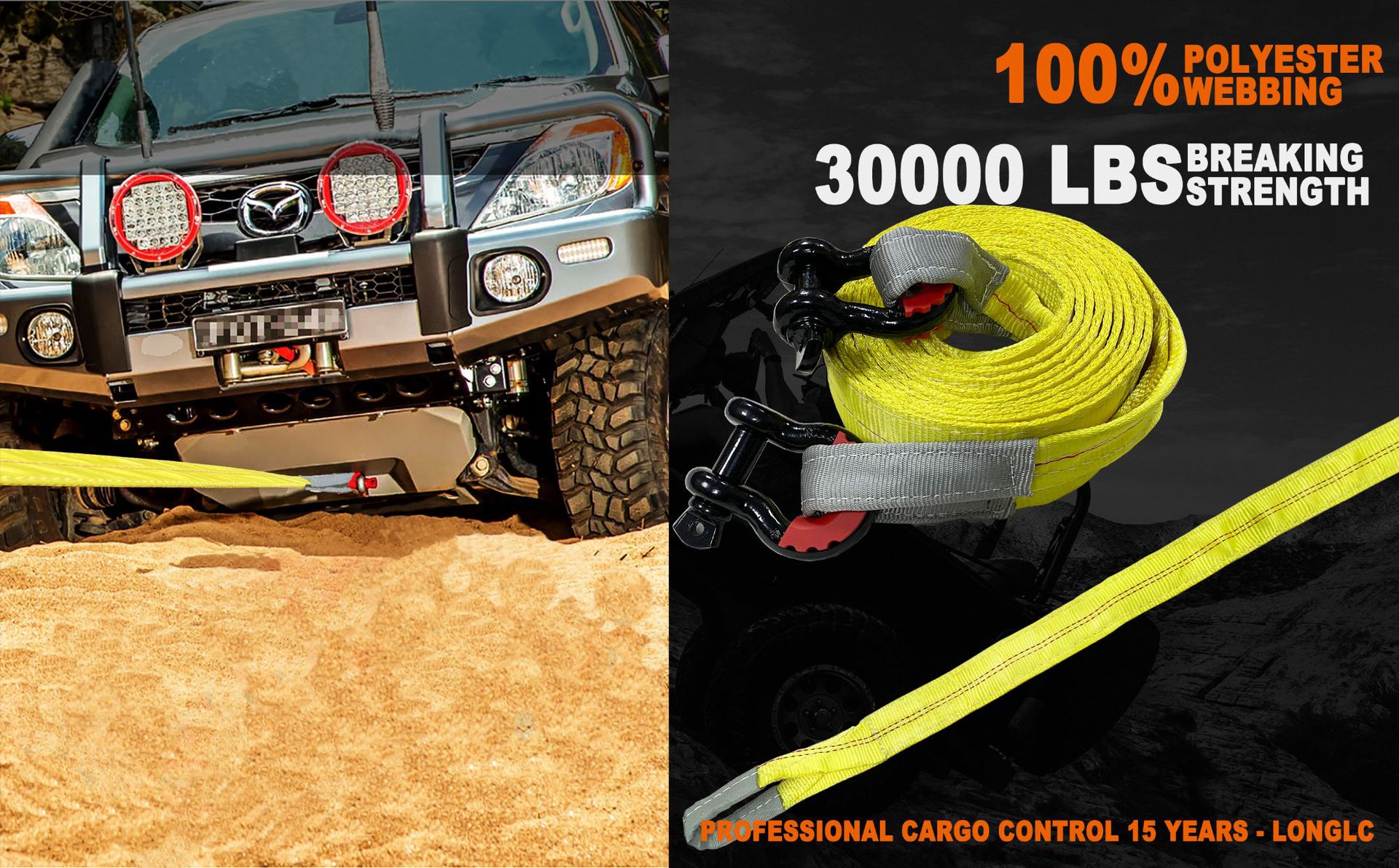 High Quality Double Layer Thickened Trailer Rope Traction Belt Car Towing Handbag