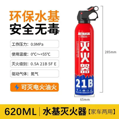 620ML car-mounted water-based fire extinguisher: Vehicle fire extinguisher