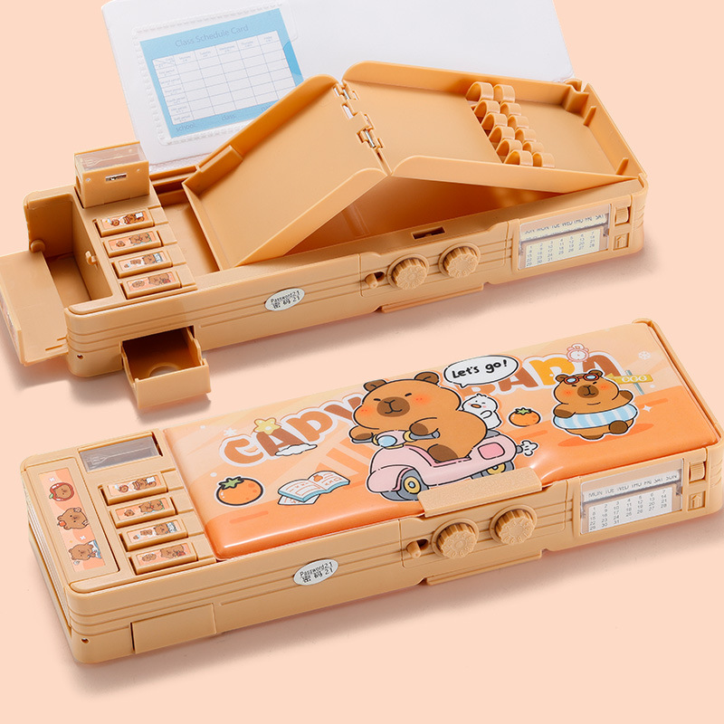 Estuche de Lápices de Sanrio/Kuromi con Combinación, Doble Nivel, para Colegio