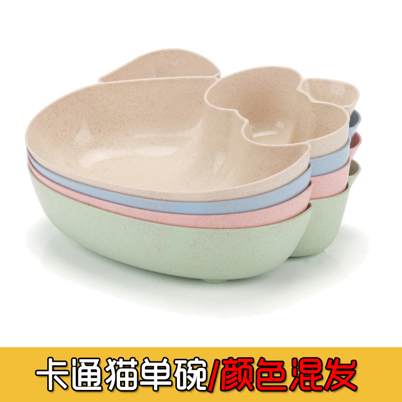 Cartoon cat single bowl/color mixed