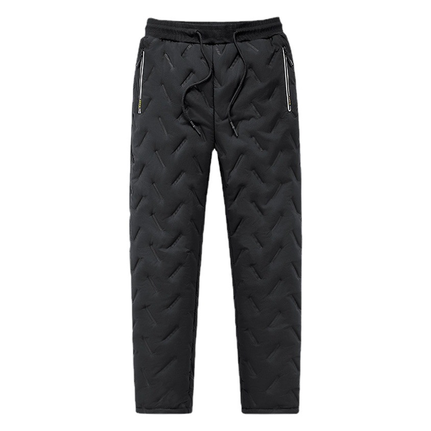 Pantalones de Cachemira invierno nuevos pantalones casuales gruesos forrados de lana de los hombres sueltos más tamaño pantalones largos de algodón cálido hombres