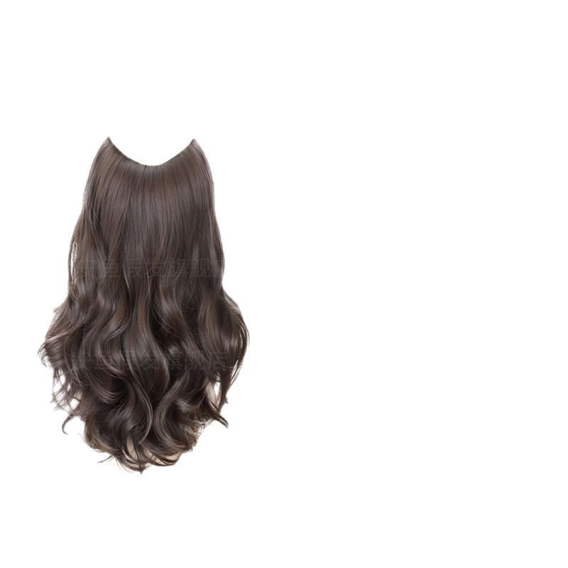 Perucas onduladas largas rizos de una pieza de cabello invisible extensión de cabello peludo peludo femenino peludo simulado peludo