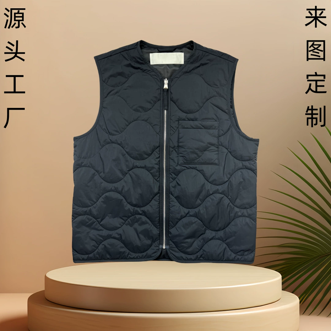 Фабричный заказ Внешняя торговля, Новый осенне-зимний хлопковый жилет, мужской легкий теплый жилет больших размеров, папа, куртка с хлопковой подкладкой среднего возраста