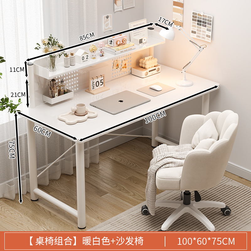 Escritorio de la computadora escritorio estantería escritorio integrado dormitorio hogar Escritorio de oficina individual Workbench estudiante estudio Escritorio