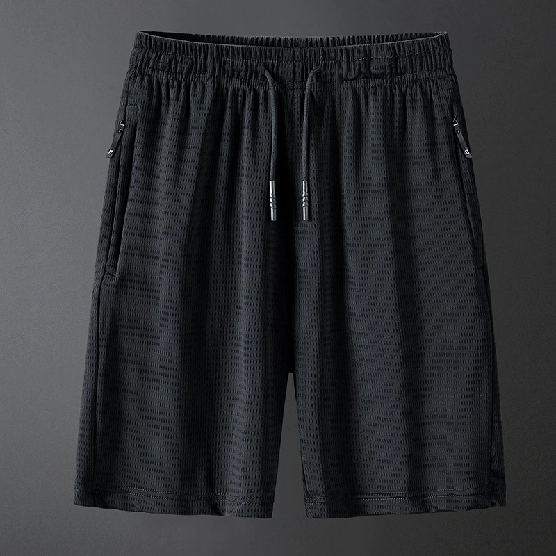 Летний ледяной шелк повседневные укороченные брюки кондиционер сетка спортивные шорты мужские свободные тонкие толстые плюс большие штаны
