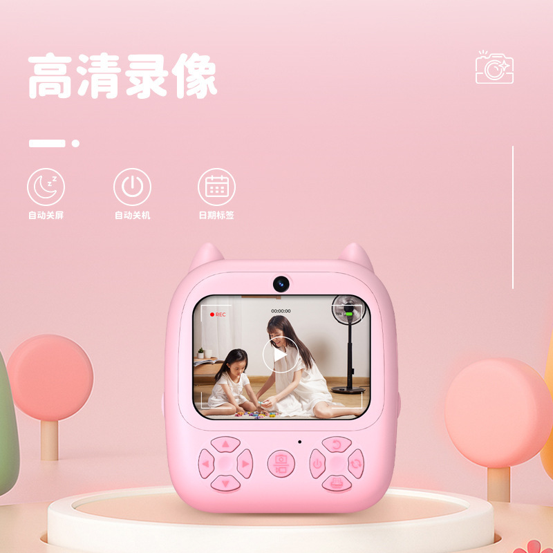 Nuevos productos transfronterizos para niños con cámara fotográfica y video instantánea, píxeles de alta definición instantáneos