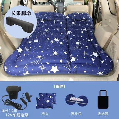 Vehicle-mounted inflatable bed – Off-Road Vehicle Backseat Sleeping Folding - tailgate-and-rear-seat-dual-use-suv-honeycomb-single-sided-oxford-starry-sky-blue-with-22m-pump-a-long-pier