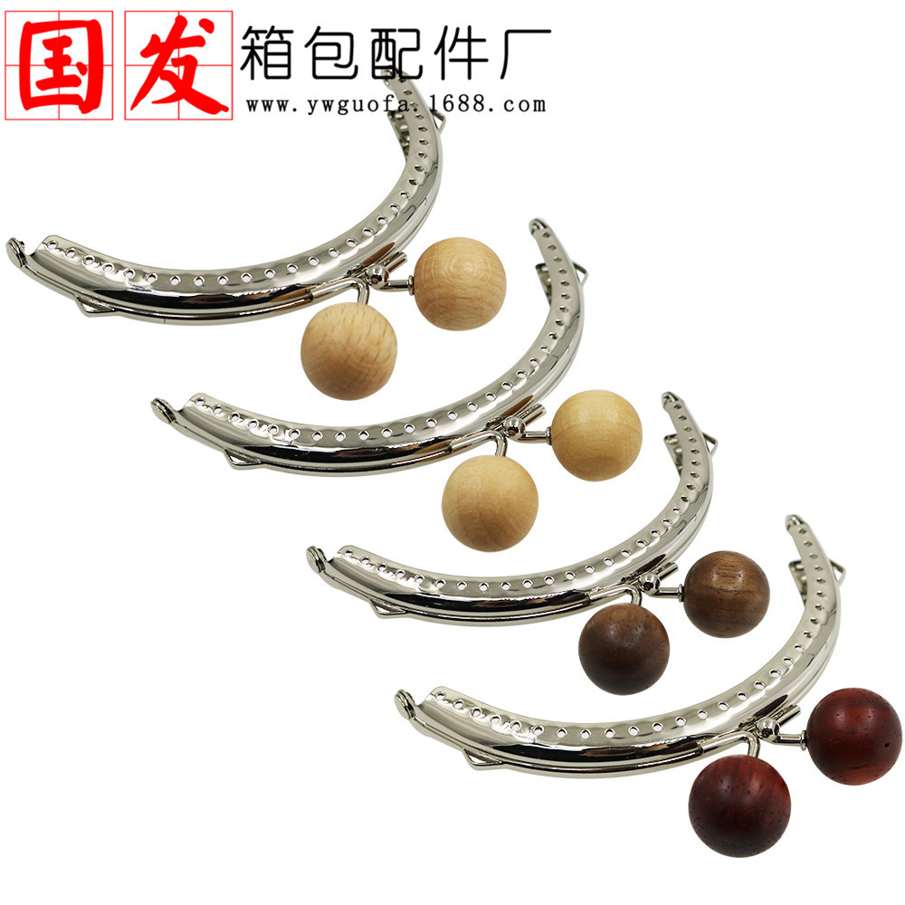 10.5CM orejas semicirculares de madera brillante oro al por mayor 20MM cabeza de perlas de madera 4 colores opcionales [plata]