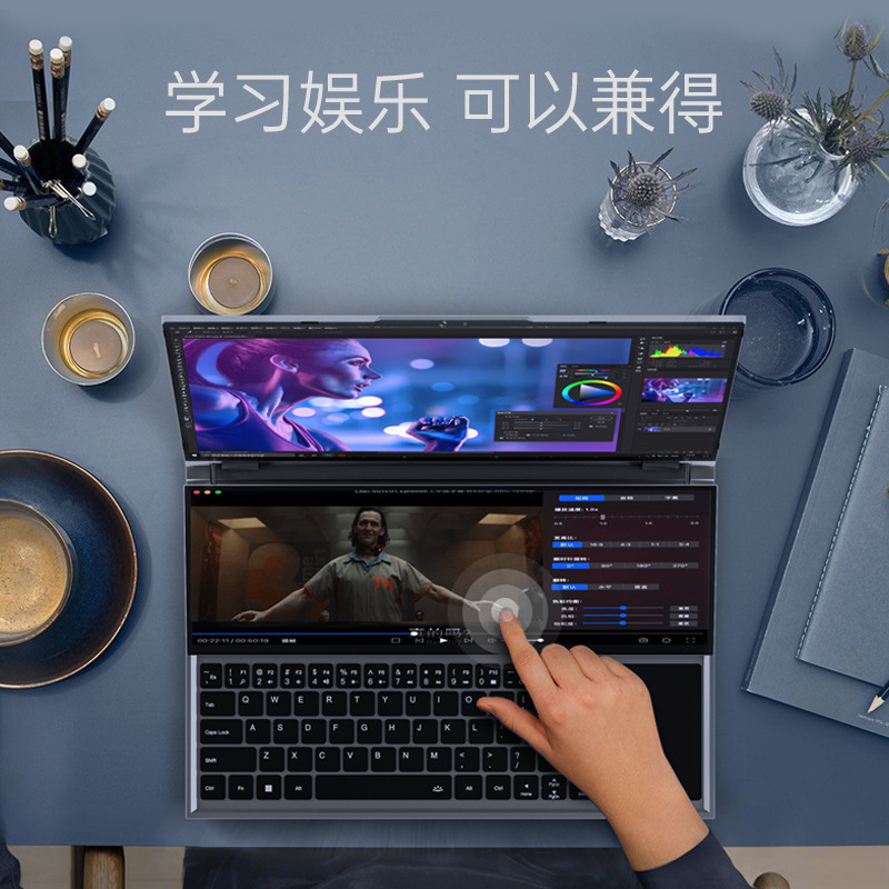 Brand new 16inch + 14inch touch screen Core i7-9750H laptop, gaming laptop, portable for internet access and office work