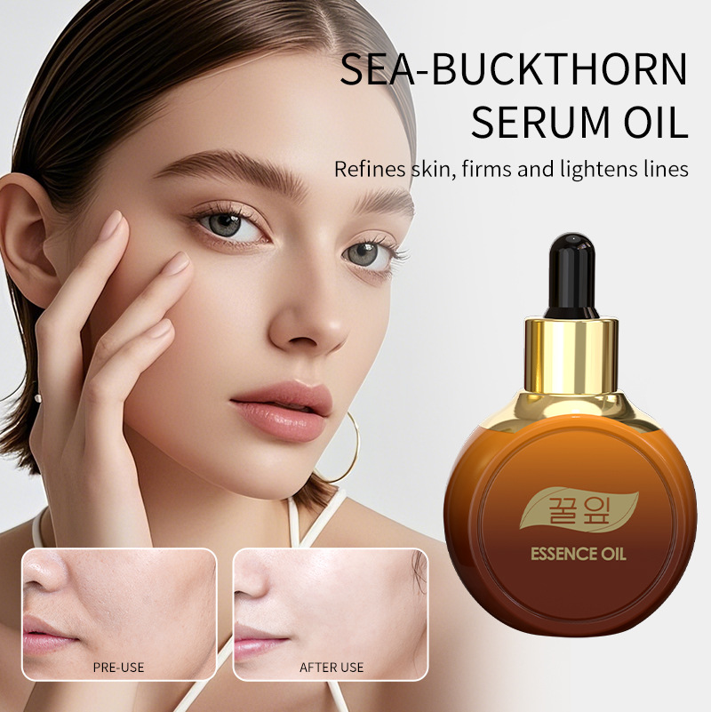 Aceite de fruta de espino de marmo en stock transfronterizo, esencia facial, esencia hidratante y antiarrugas, suministrada exclusivamente por Uzbekistán.