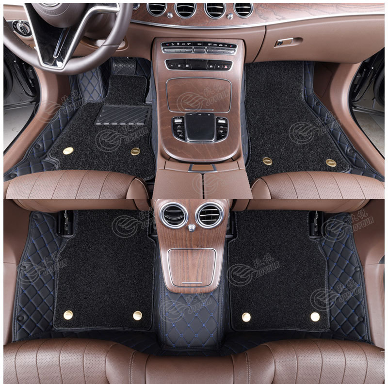 Cross-Border Double-Layer Silk Loop Full-Coverage Leather Floor Mats, Car Floor Mats Direct from the Source Factory, Dropshipping Available