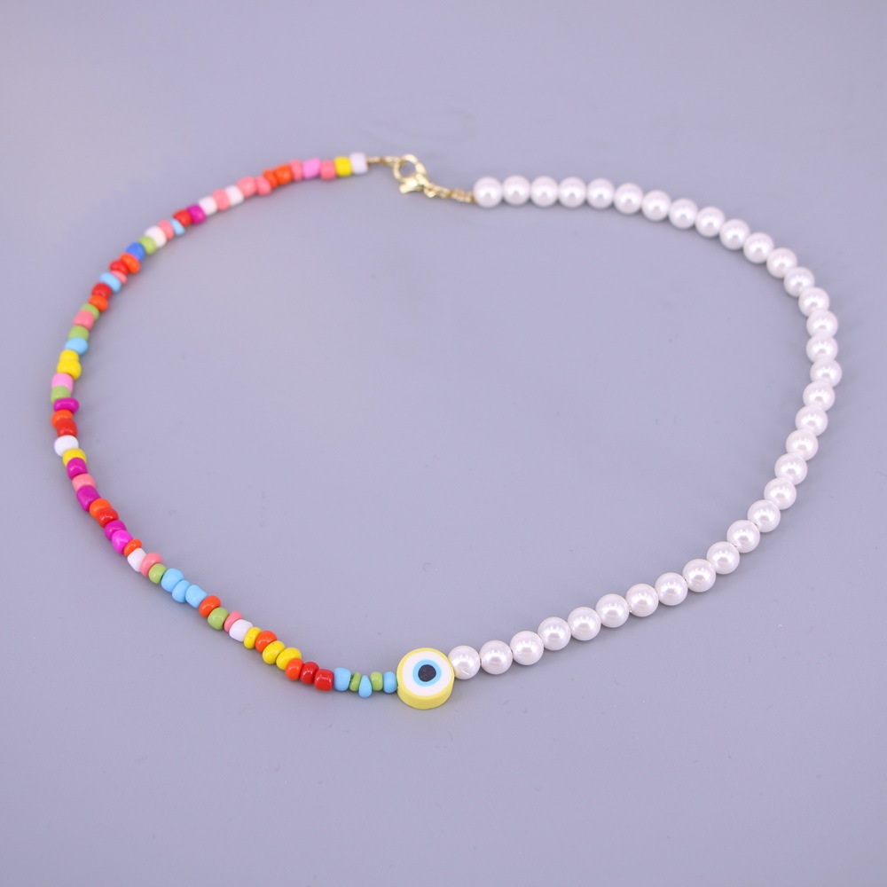 Simple Shell Beads Necklace 2022 Demon Eye Color Necklace display picture 4