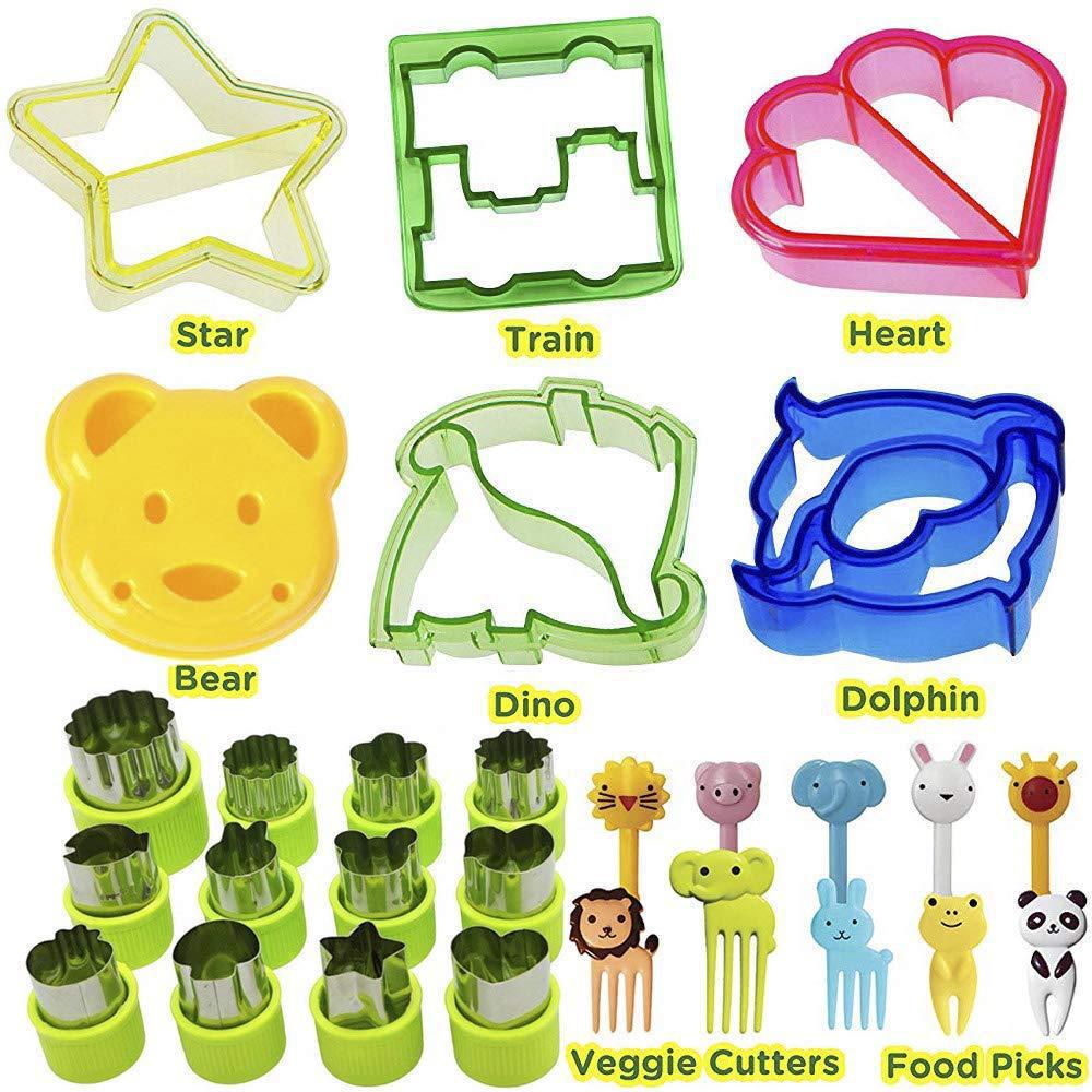 Amazon 28 piezas herramientas para hornear PS material sándwich molde de pan vegetal y fruta galleta corte caja de color image 1