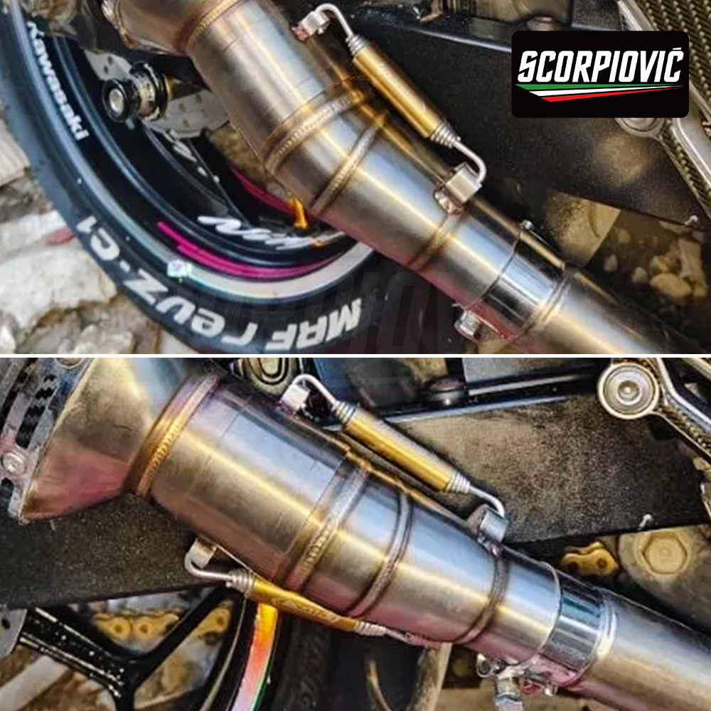 Suitable for Motorcycle Z250 Exhaust Pipe Modification Z300 Stainless Steel Middle and Tail Section Set 2012-2016