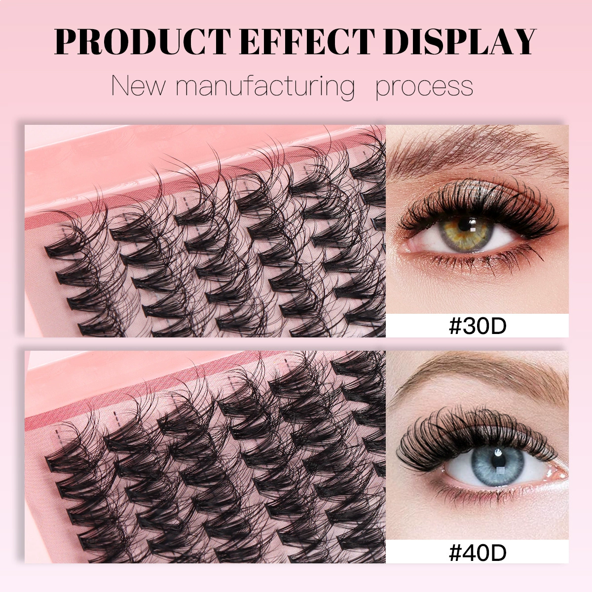 Cluster D-curve False Eyelashes, 216 Single Clusters, 8–16 mm, DIY Segmented Grafting Sets