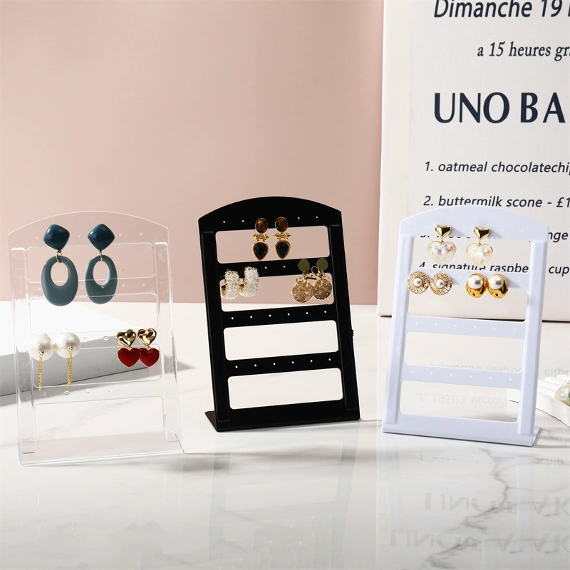 L-образный 24-лунок акриловых серьг-гвоздей подставка для показа ювелирных изделий