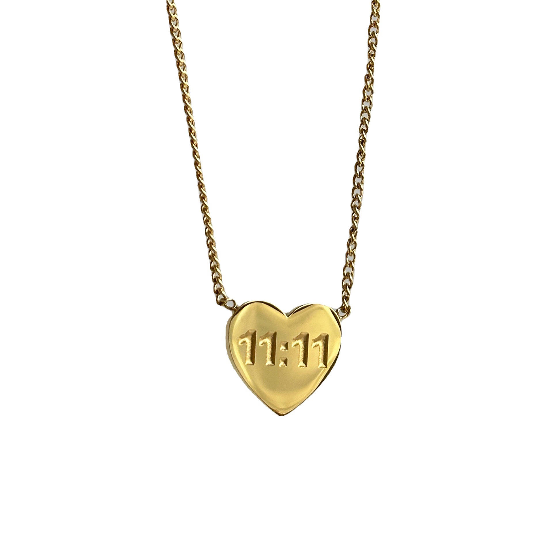 Collar Número de la Suerte 11, para Uso Superpuesto, Bañado en Oro
