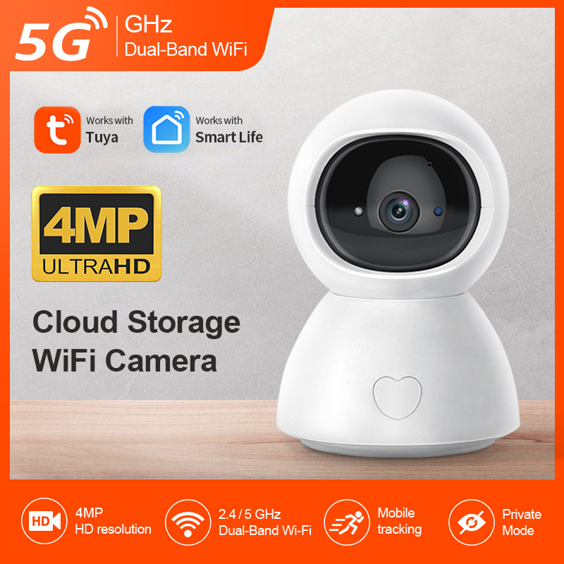 Factory wholesale graffiti smart camera 5G dual band WIFI HD night vision TUYA surveillance camera