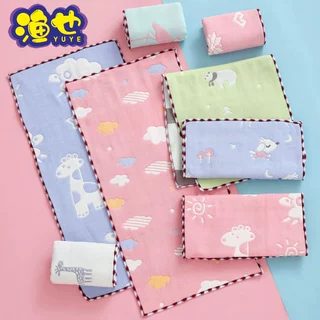 六层纯棉纱布童巾婴幼儿童小毛巾卡通提花洗脸巾擦手巾口水巾批发
